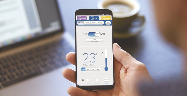 MyAir app controlling zone temperature from a phone