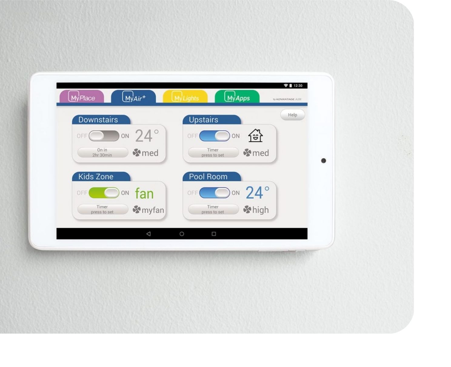 MyAir touchscreen zone control tablet by Advantage Air